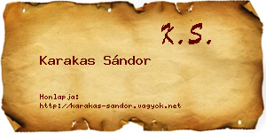 Karakas Sándor névjegykártya