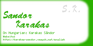 sandor karakas business card